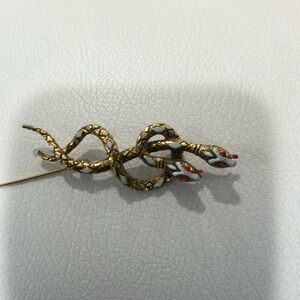 ART snake entwined brooch vintage